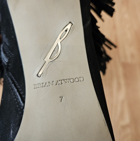 Brian Atwood Nova Suede Leather Fringe Ankle Women's Booties Size 7 Black. - Picture 13 of 16